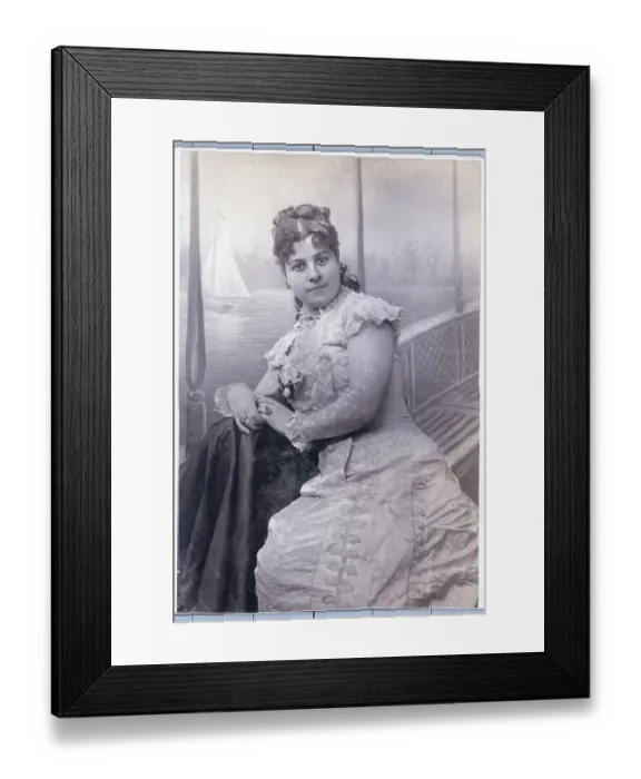 Framed Print : Young Woman on Fake Boat Framed Print : Young Woman on Fake Boat