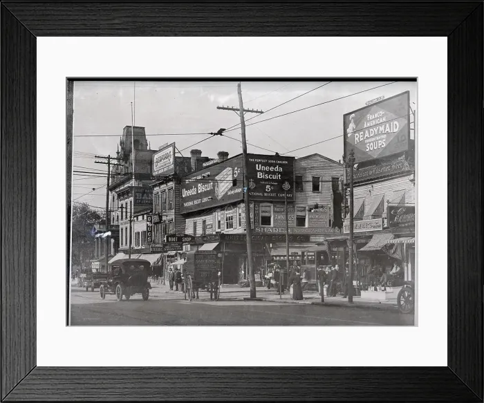 Framed Print : Small Town Main St / Pre-Wwi Long Island Framed Print : Small Town Main St / Pre-Wwi Long Island