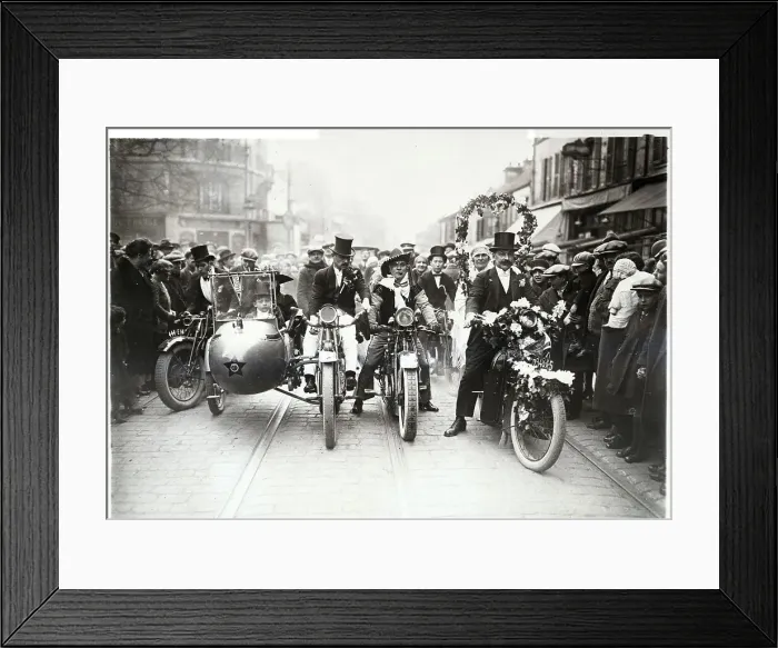 Framed Print : Marriage Procession On Motorcycle Framed Print : Marriage Procession On Motorcycle