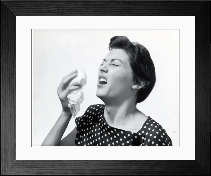 Framed Print : Woman Sneezing