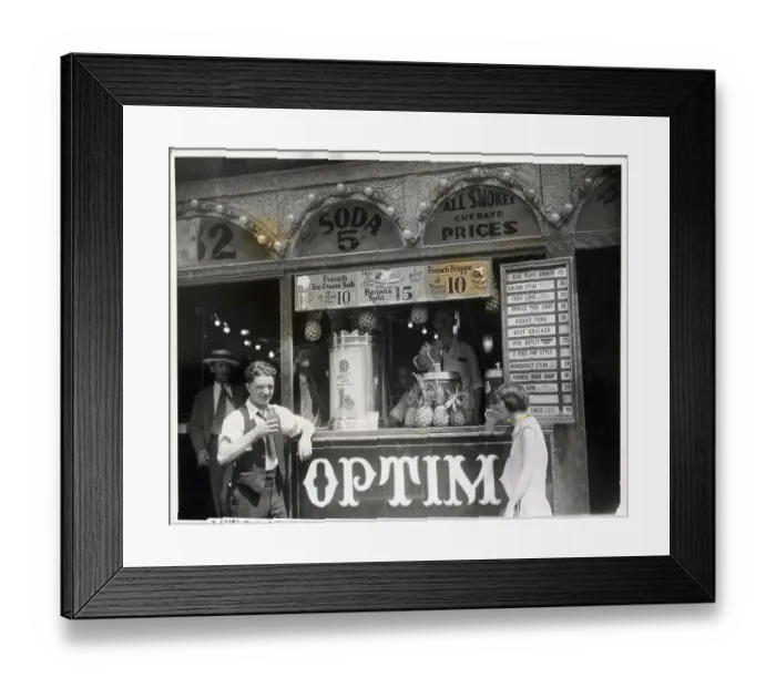 Framed Print : Luncheonette Selling Fruit Drinks Framed Print : Luncheonette Selling Fruit Drinks