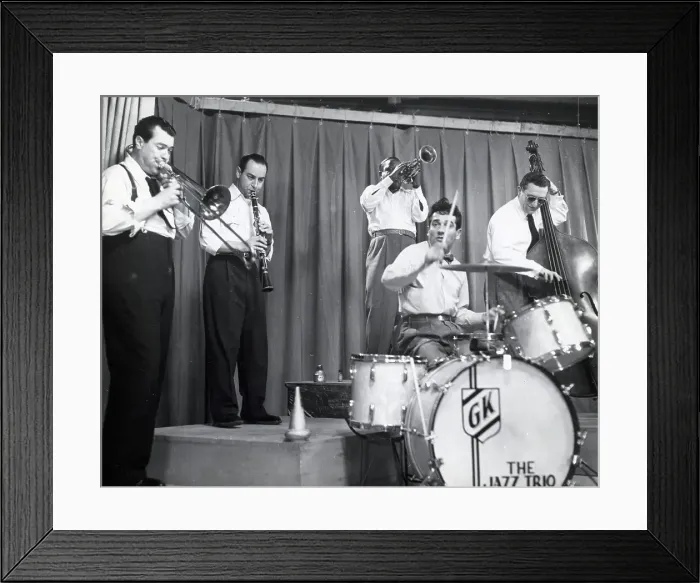Framed Print : Eddie Conden's Band Performing with Drummer Gene Krupa Framed Print : Eddie Conden's Band Performing with Drummer Gene Krupa