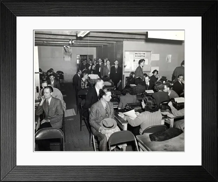 Framed Print : World War II Induction Center