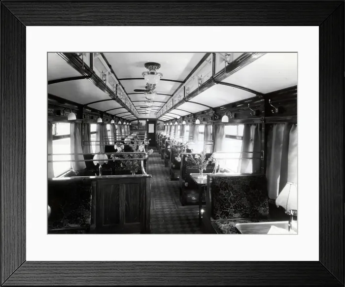 Framed Print : Pre-World War Ii Dining Car Framed Print : Pre-World War Ii Dining Car