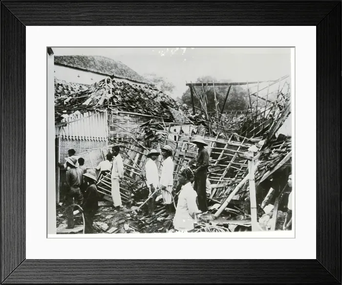 Framed Print : House Hit By Bomb, Damaged Framed Print : House Hit By Bomb, Damaged