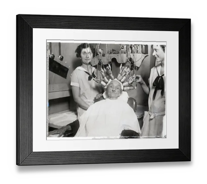 Framed Print : 100 Year Old Woman At Hair Dressers Framed Print : 100 Year Old Woman At Hair Dressers