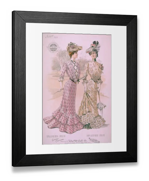Framed Print : Fashionable Ladies in Summer Dresses Framed Print : Fashionable Ladies in Summer Dresses