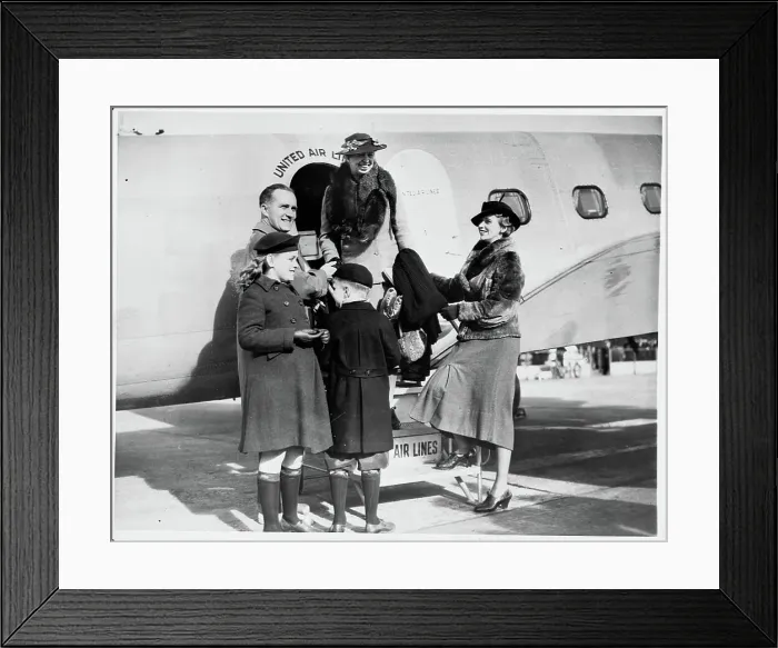 Framed Print : First Lady Eleanor Roosevelt Greeted by Daughter and Family Framed Print : First Lady Eleanor Roosevelt Greeted by Daughter and Family