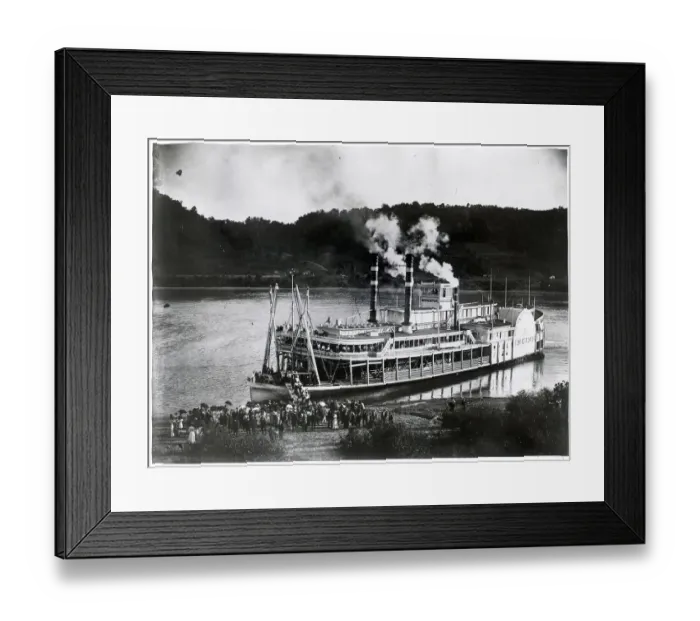 Framed Print : Passengers Disembark From Steamboat Framed Print : Passengers Disembark From Steamboat