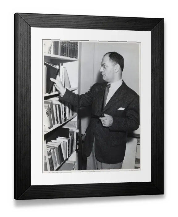 Framed Print : Ira Gershwin Standing By Bookcase Framed Print : Ira Gershwin Standing By Bookcase