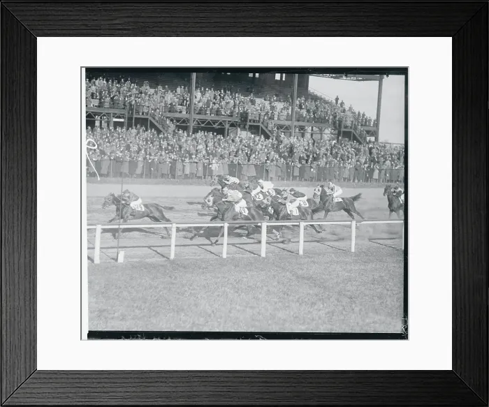 Framed Print : Horses Racing on Track Framed Print : Horses Racing on Track