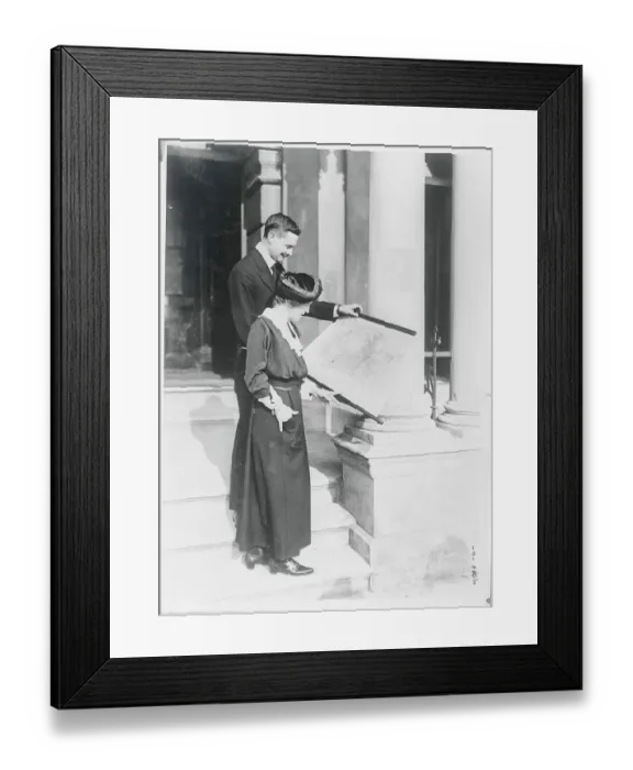 Framed Print : Lord and Lady Astor with Map Framed Print : Lord and Lady Astor with Map