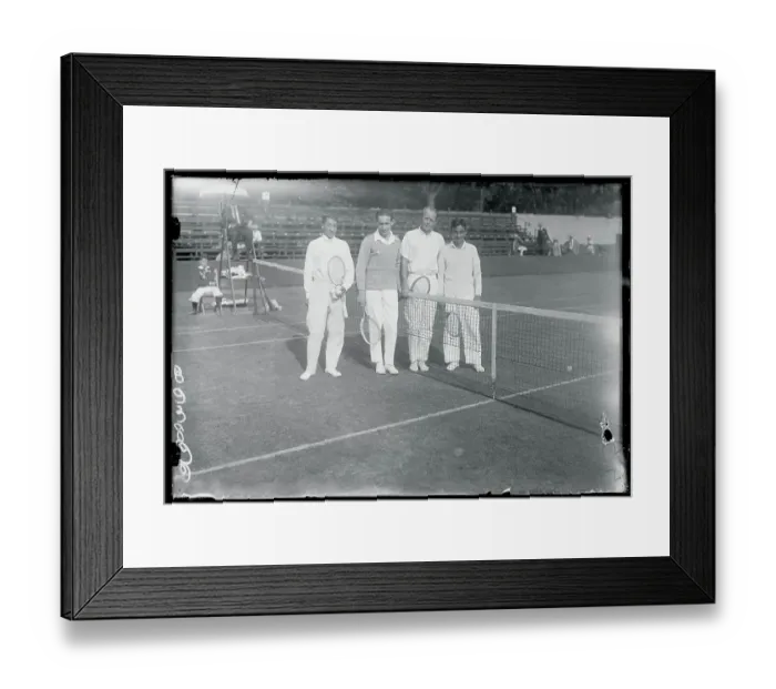 Framed Print : Tennis Players Posing Before Game Framed Print : Tennis Players Posing Before Game