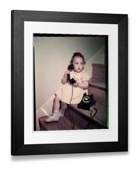 Framed Print : Girl Using the Telephone Framed Print : Girl Using the Telephone