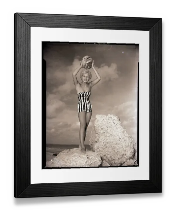 Framed Print : Woman Modeling Bikini On The Beach Framed Print : Woman Modeling Bikini On The Beach
