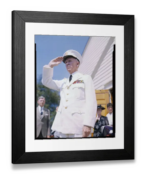Framed Print : Navy Officer Saluting at Military Event Framed Print : Navy Officer Saluting at Military Event