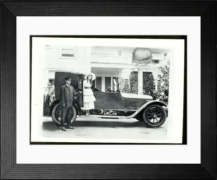 Framed Print : Mary Pickford With Chauffeured Packard Framed Print : Mary Pickford With Chauffeured Packard