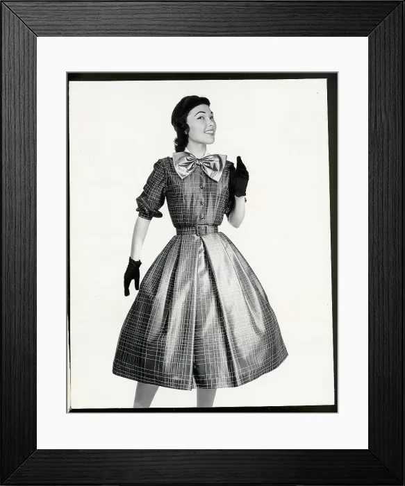 Framed Print : Woman Modeling a Silk Dress Framed Print : Woman Modeling a Silk Dress