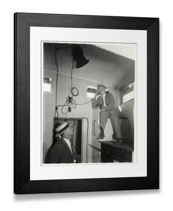 Framed Print : Men Testing High Frequency Radios Framed Print : Men Testing High Frequency Radios