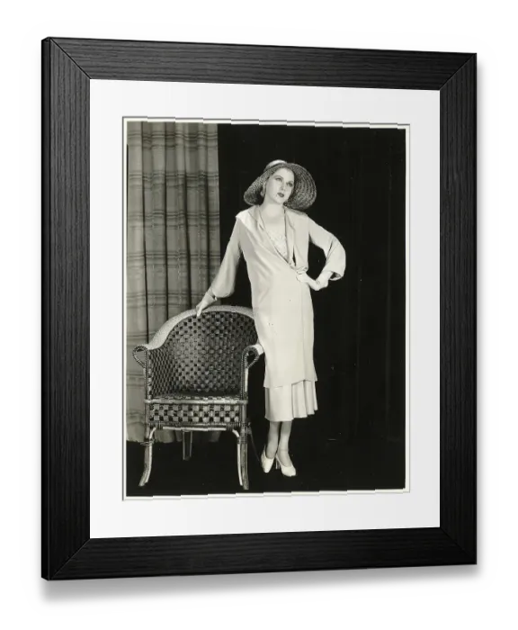 Framed Print : Lilyan Tashman Posing In Beige Crepe Framed Print : Lilyan Tashman Posing In Beige Crepe