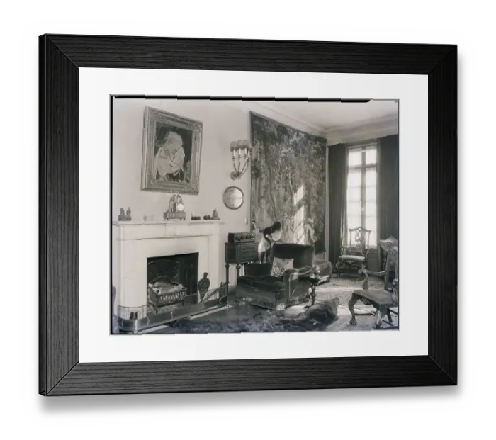 Framed Print : Luxurious Living Room W / Radio & Horn Framed Print : Luxurious Living Room W / Radio & Horn