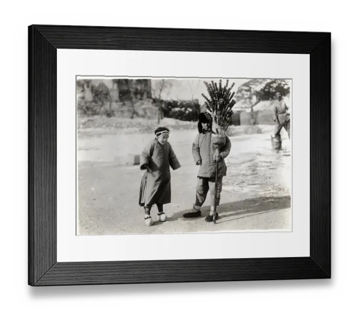 Framed Print : Vendor Of Glazed Fruit With Child Framed Print : Vendor Of Glazed Fruit With Child