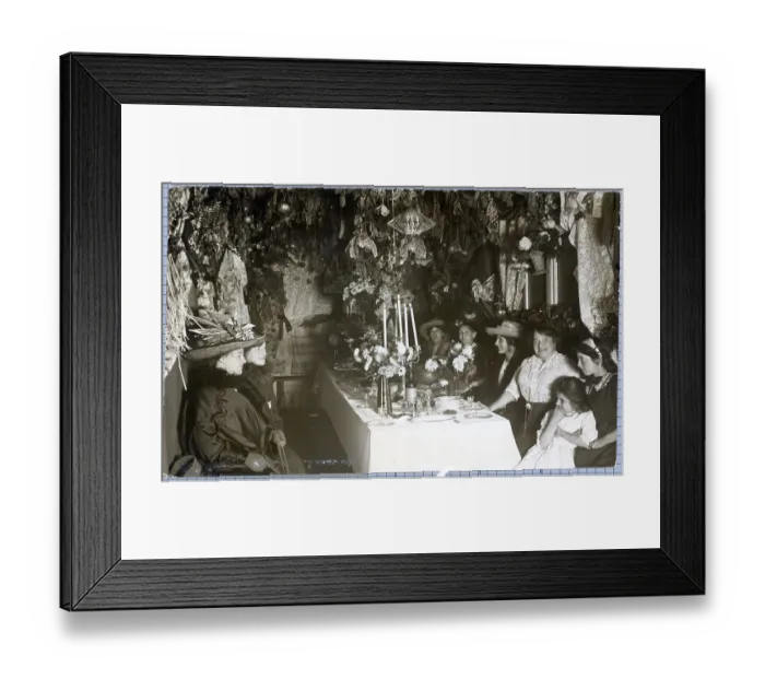 Framed Print : Women In A Succah Around Table Framed Print : Women In A Succah Around Table