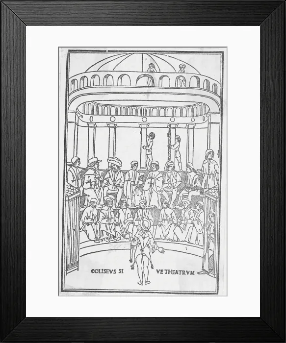Framed Print : Audience at Medieval Coliseum Theater Framed Print : Audience at Medieval Coliseum Theater