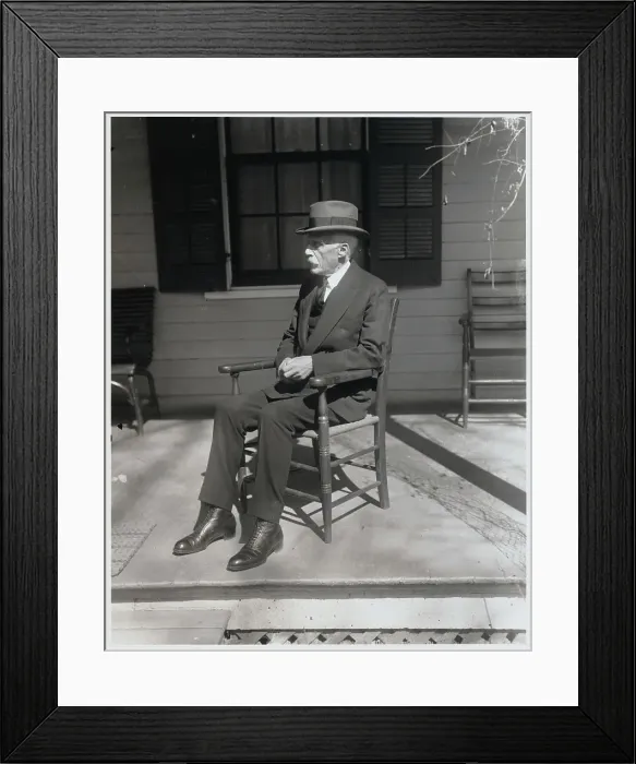 Framed Print : Andrew Mellon Relaxing in Chair Framed Print : Andrew Mellon Relaxing in Chair