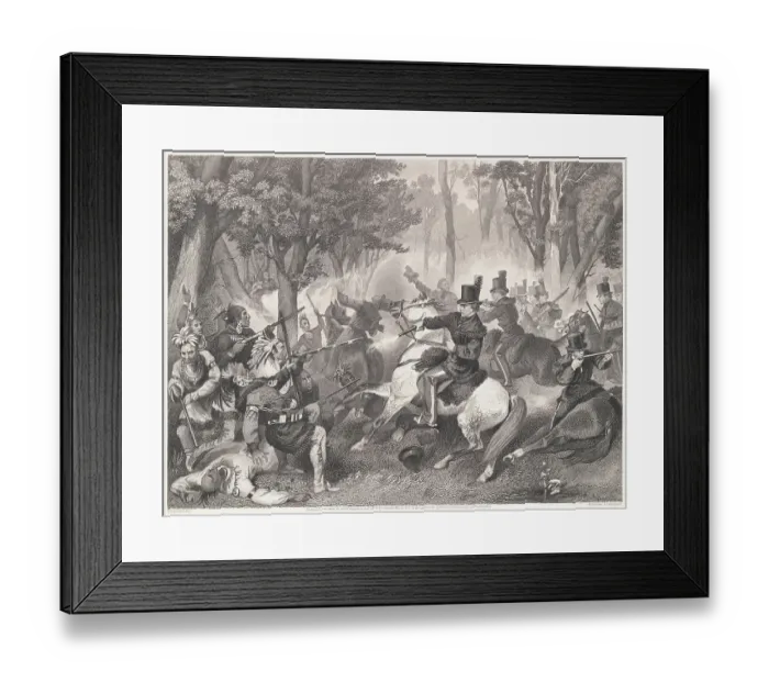 Framed Print : Battle of the Thames: Death of Tecumseh Framed Print : Battle of the Thames: Death of Tecumseh