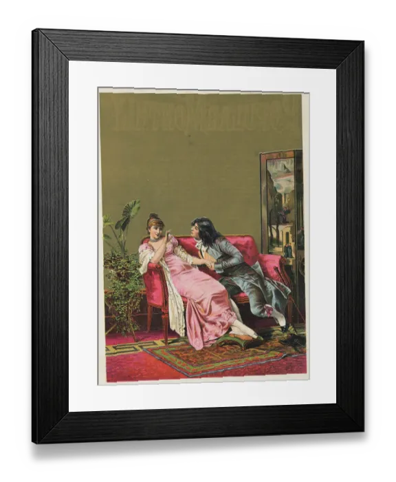 Framed Print : Man Declaring His Love to Woman Framed Print : Man Declaring His Love to Woman