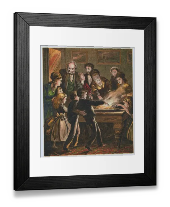 Framed Print : Family Playing Snap Dragon