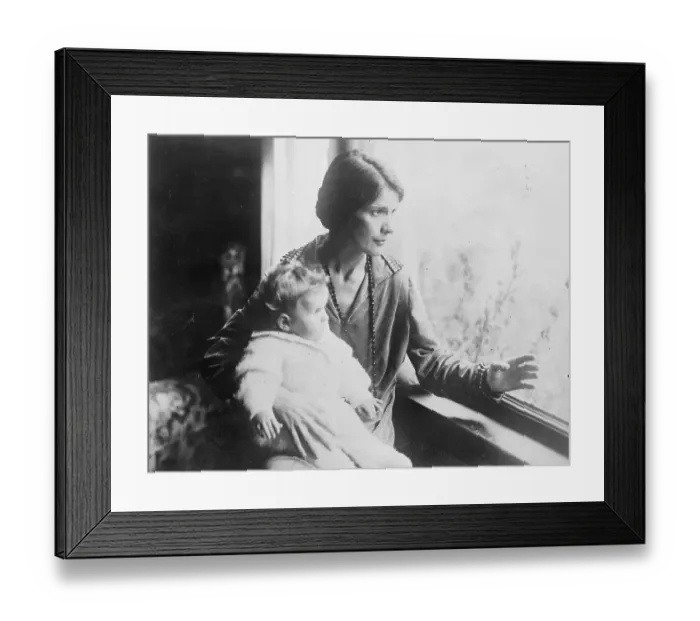 Framed Print : Olga Milanoff Carrying Her Baby Framed Print : Olga Milanoff Carrying Her Baby