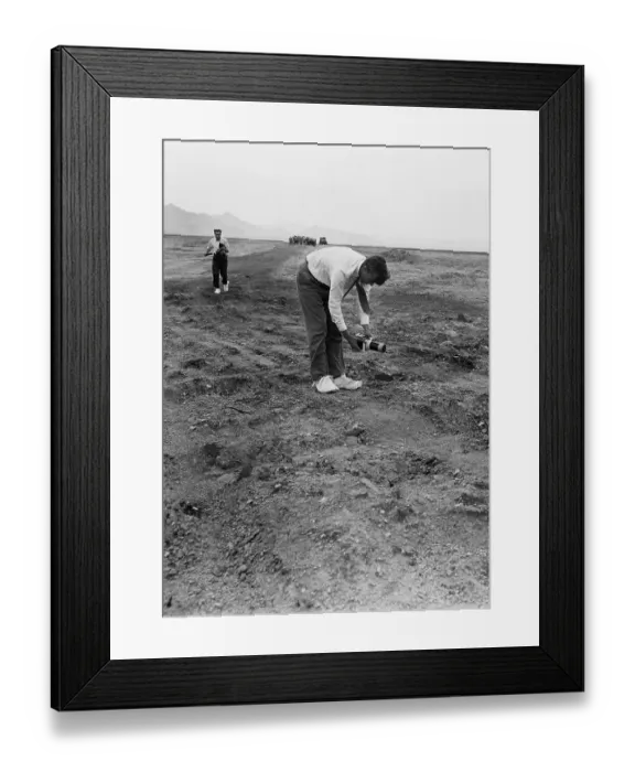 Framed Print : Dr. L. H. Hempleman Measuring Particles on Road
