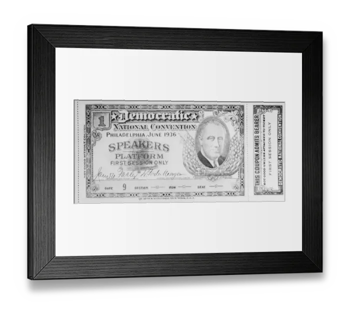 Framed Print : Copy of Ticket for Democratic National Convention Framed Print : Copy of Ticket for Democratic National Convention