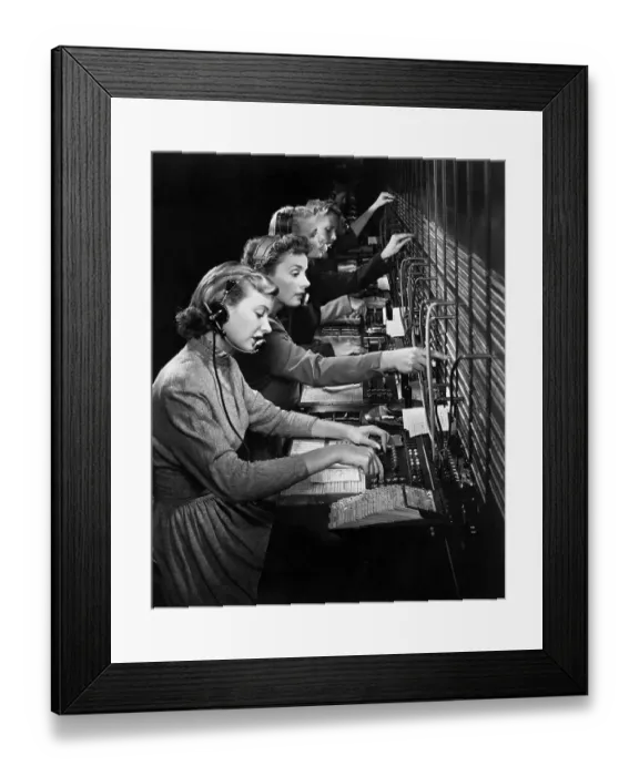 Framed Print : Women Operating the Switchboard Framed Print : Women Operating the Switchboard