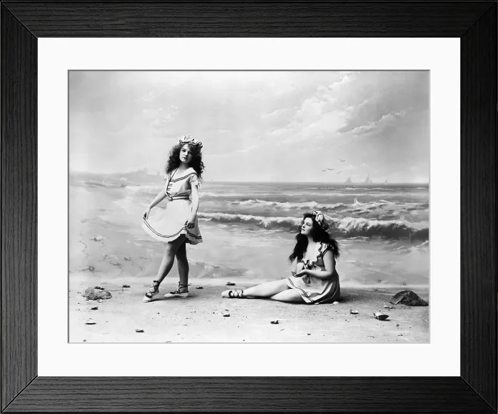 Framed Print : Two Models in Bathing Suits