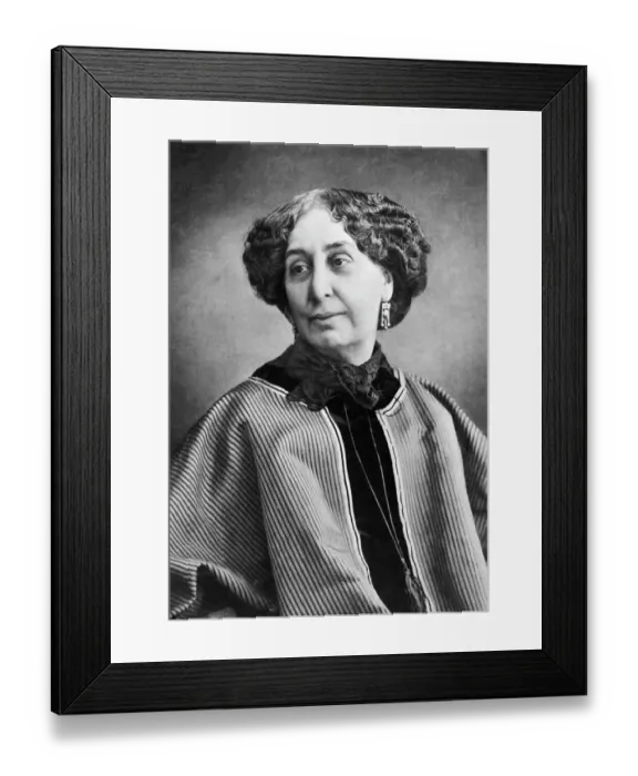 Framed Print : George Sand Waist-Up W / Earrings & Scarf Framed Print : George Sand Waist-Up W / Earrings & Scarf