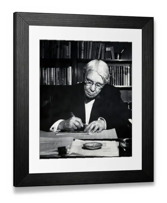 Framed Print : Carl Sandburg At Desk Writing Framed Print : Carl Sandburg At Desk Writing