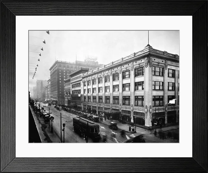 Framed Print : Unidentified Department Store On Corner
