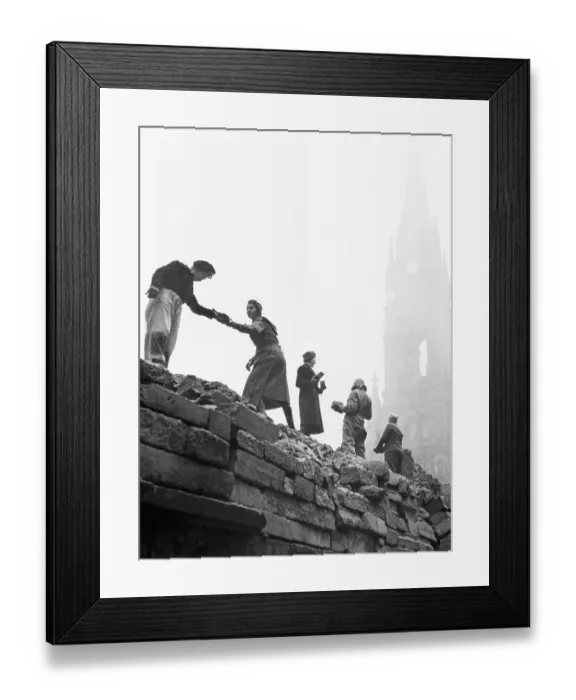 Framed Print : Women Rebuilding A Wall In Dresden, 1940s Framed Print : Women Rebuilding A Wall In Dresden, 1940s