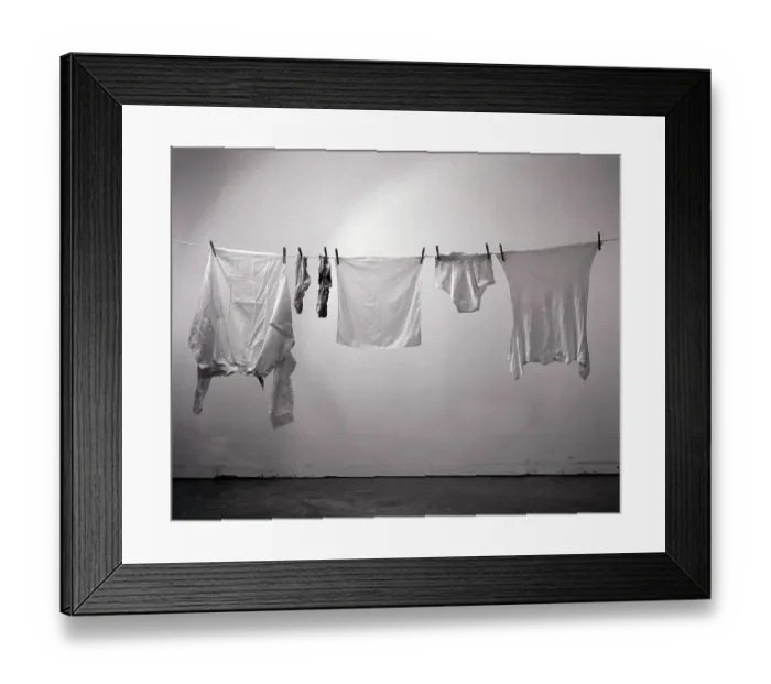 Framed Print : Clothes / Socks / Underwear On Clothesline