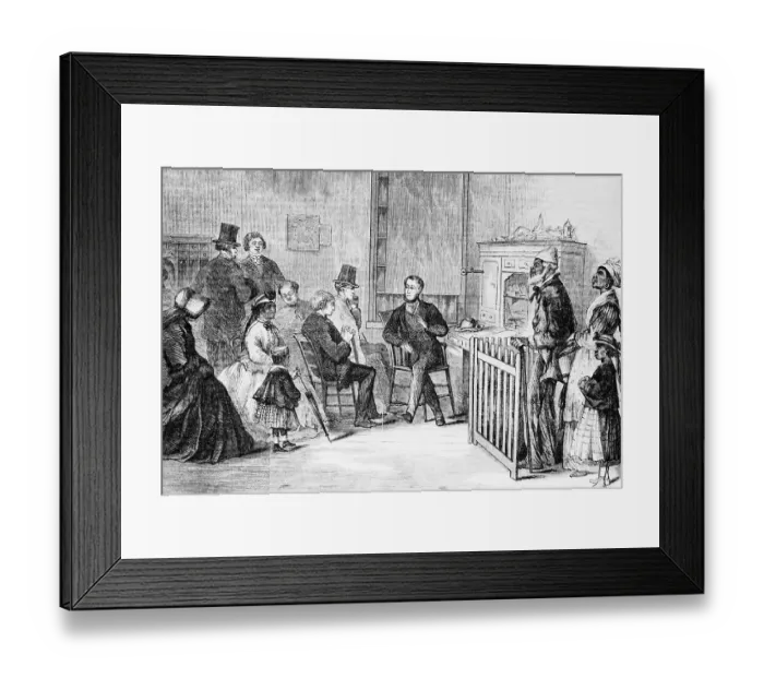 Framed Print : Group Seated In Office Of Freedmen Framed Print : Group Seated In Office Of Freedmen