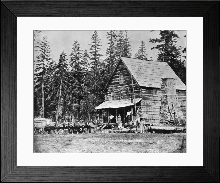 Framed Print : Log Cabin In Woods Used As Hotel Framed Print : Log Cabin In Woods Used As Hotel