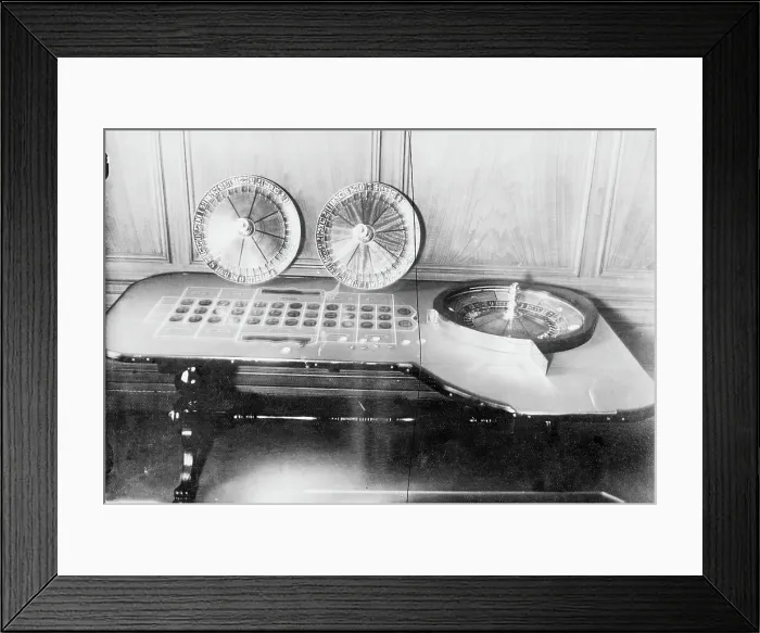 Framed Print : Roulette Wheels and Table Framed Print : Roulette Wheels and Table