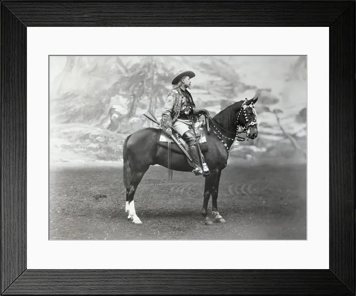 Framed Print : Buffalo Bill On Stage On Horse