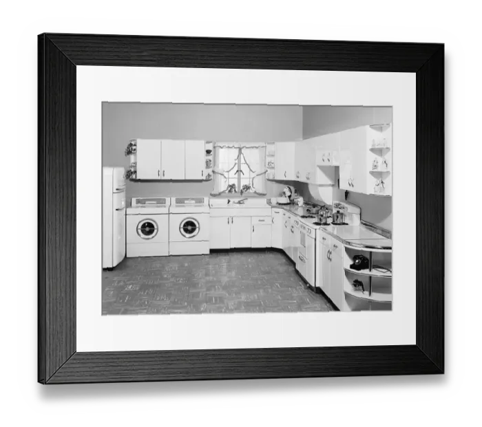Framed Print : 1950s Modern Kitchen Framed Print : 1950s Modern Kitchen