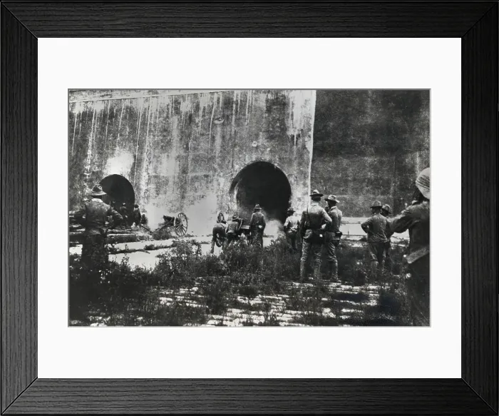 Framed Print : Americans Firing Into Chinese City Gates Framed Print : Americans Firing Into Chinese City Gates