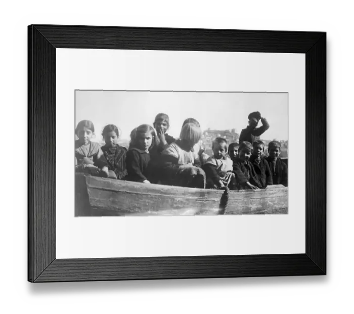 Framed Print : Lifeboat With Greek And Armenian Orphans Framed Print : Lifeboat With Greek And Armenian Orphans