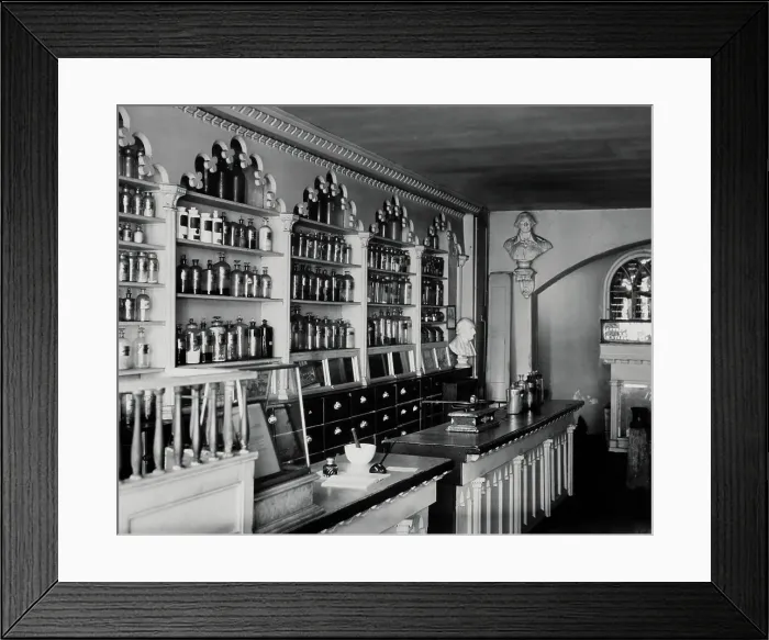 Framed Print : Interior Of Early American Apothecary Framed Print : Interior Of Early American Apothecary